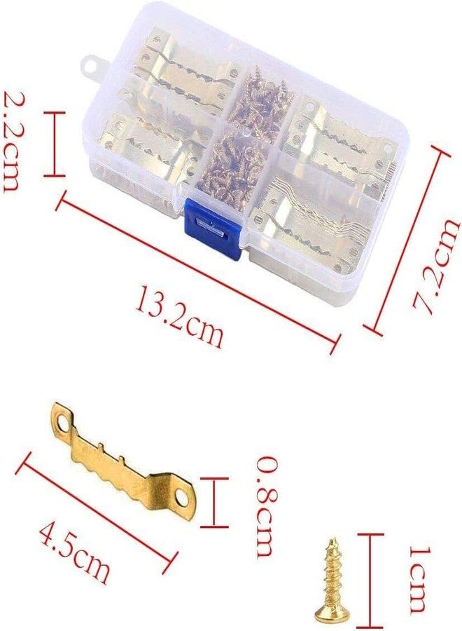 SKOFRI 100 Pack Small Sawtooth Picture Hangers with Screws, Gold (100 Sets), for Hanging Clock Paintings Artwork Picture Frame Hook Photos - Image 3